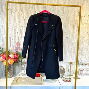 Zara black and gold trench coat jacker